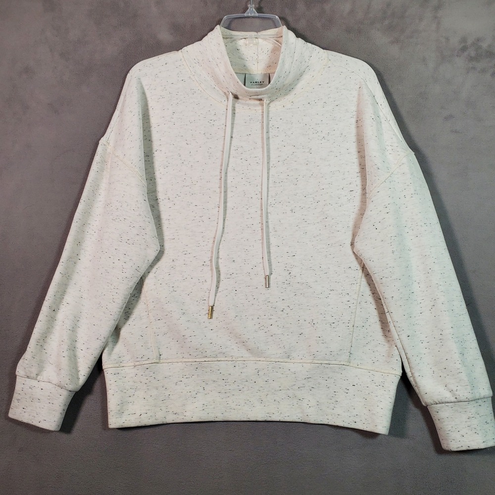 Varley Oakdale Sweatshirt Womens XS Cream Speckled DoubleSoft Athleisure Cozy